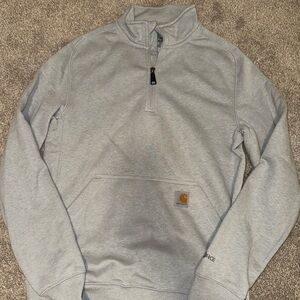 Carhartt Men's Light Gray Zip-Up Sweater